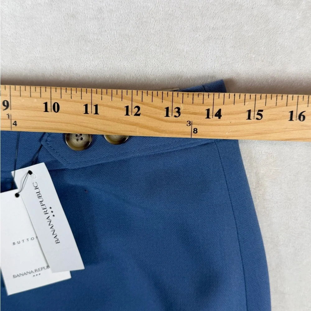 NWT Banana Republic Size 2  Blue Pencil Skirt with Button Accents - Picture 8 of 10